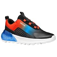 Geox J ACTIVART ILLUMINUS, Scarpe da Ginnastica, Black/Lt Red, 27 EU
