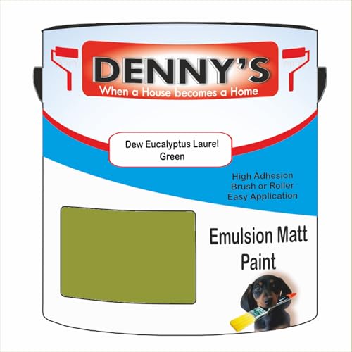 Premium Interior Wall & Ceiling Emulsion Paint – Dew Eucalyptus Laurel Green – Rich Matt Finish, Durable & Washable, Low Odour, Ideal for Living Rooms, Bedrooms & Hallways (500ML Tin)