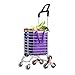 BAOYOUNI Carro de la Compra 8 Ruedas Carrito Plegable para Subir Escaleras, con Bolsa Oxford Desmontable, 35 Litros, Marco de Aluminio, Uso para Ropa de Mercado, Supermercato, Picnic, Campeggio, Viola