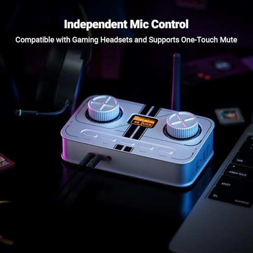 Image of Fosi Audio K7 DAC Headphone Amp, Desktop USB C Digital to Analog Audio Converter for Workspace and Gaming PC PS5, Optical /Coaxial /Bluetooth aptX HD LL /Microphone Input, 3.5mm /4.4mm Balanced /RCA Output
