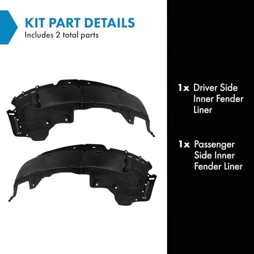 Image of TRQ Inner Fender Liner Set Compatible with 2018-2019 Lexus NX300 NX300h LX1248139 LX1249139