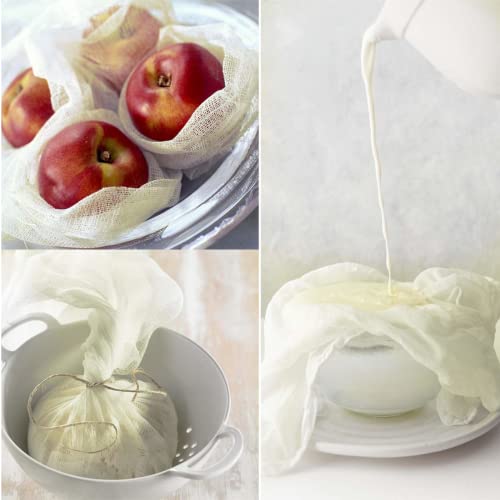 Janolia Sac à Lait, Toile à Fromage, 4.18m², Grade 50, Mousseline Cuisine, Étamine avec 15,2m Ficelle de Cuisine, Tissu de Matériel Naturel, Cheese Cloth pour la Cuisine, Beurre, Lait de Végétal Noix - Image 3