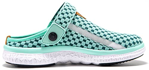 Garden Clogs Mens Womens Garden Shoes Arch Support Summer House Slippers Sandals Breathable Slip On Home Shoes Indoor Outdoor Mules Green, 7.5 Women/6 Men, Lable Size 38 #TOP2