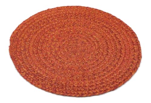 Image of THE HOME TALK Jute Braided Placemats|Side Table Mats|Best for Bed-Side Table,Center Table,Dining Table,Shelves|Home Decorators|Farm Mats (Clay, 33 cm Round, Set of 6)