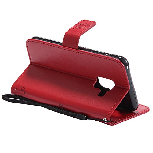 Herbests Cover Galaxy A8 2018, Custodia Galaxy A8 2018 Portafoglio, Slim Elegante Vintage PU Leather Wallet Case Copertura, Supporto di Stand e Porta Carte di Credito Cuoio Custodia - Image 5