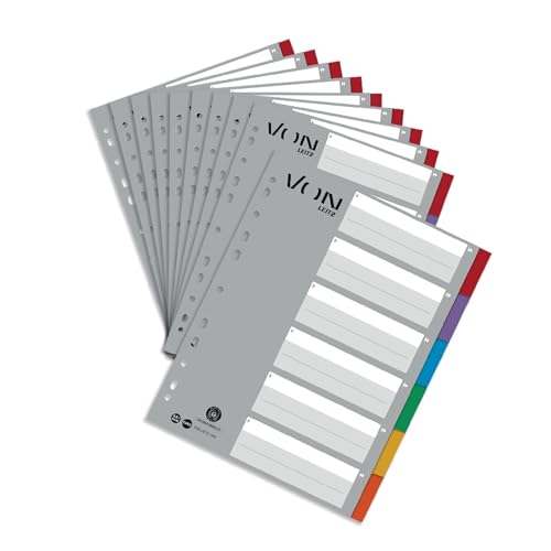 VON Leitz 10er Pack 6-teiliges Register A4, Blanko Trennblätter...