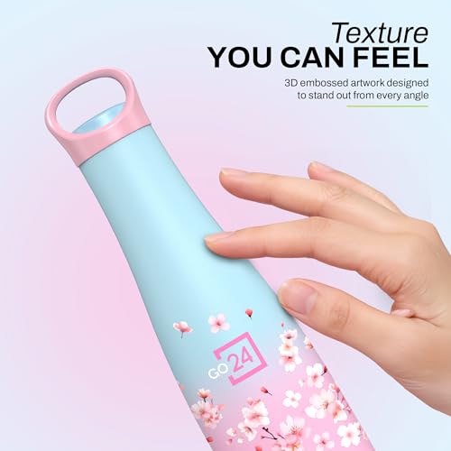 Image of Morocco Stainless Steel Insulated Water Bottle Pink Blossom 600ml