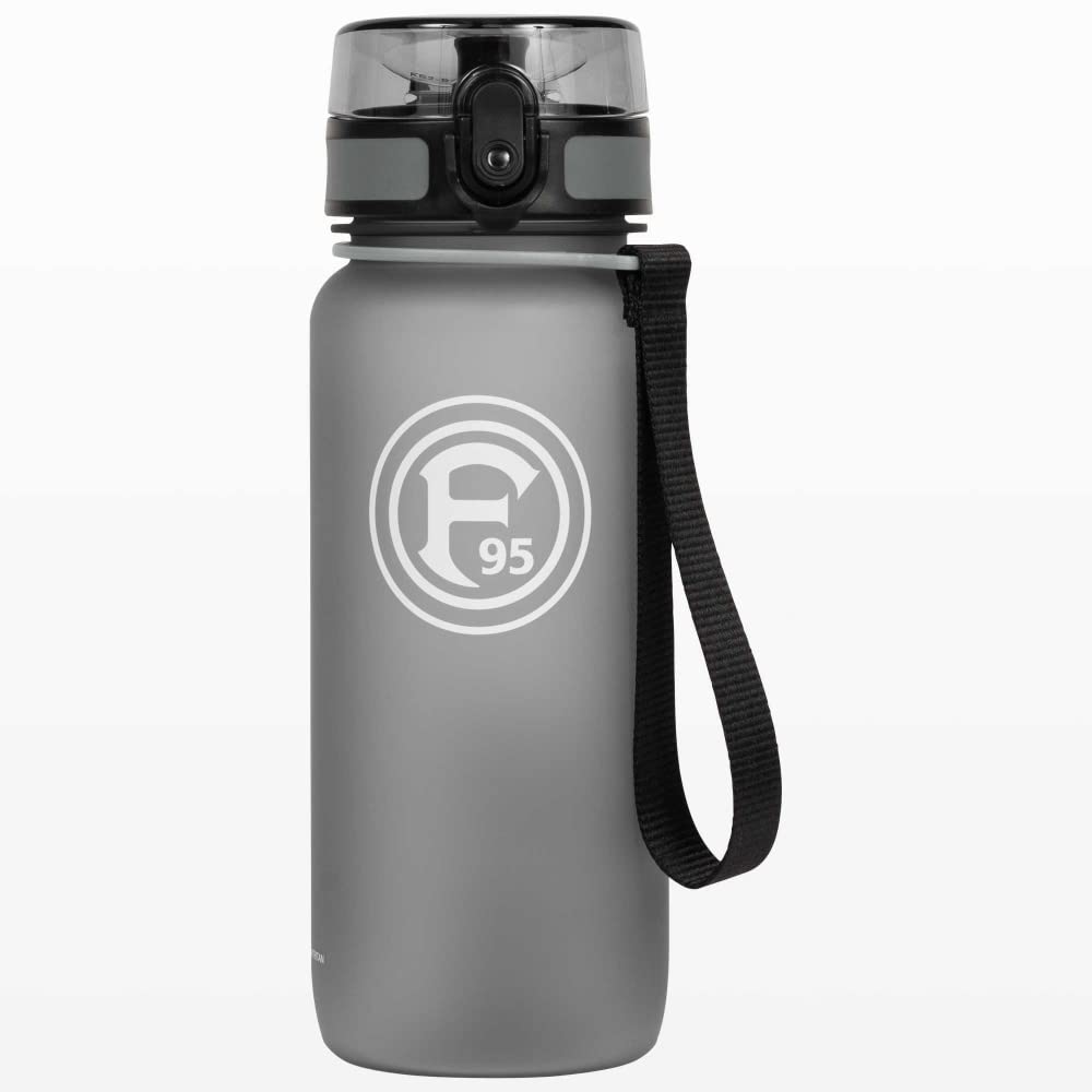 Fortuna Düsseldorf Tritan Trinkflasche grau transparent 0,65 l Flasche