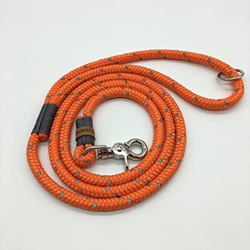 Stevertau REFLECT ORANGE Set aus Tauleine und verstellbarem Halsband aus Biothane