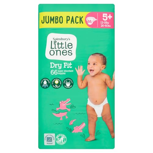 Little Ones Size 5+ Nappies Dry Fit Jumbo 66 Pack