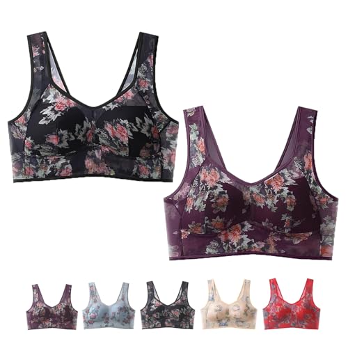 Soutien-Gorge en Dentelle de Soie Douce pour Femme Taille 5L Purple