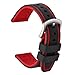 Produktbild ULLCHRO Unisex Kautschuk Armband mit Gebürstete Edelstahl Silber Schnalle 20mm Schwarz Rot