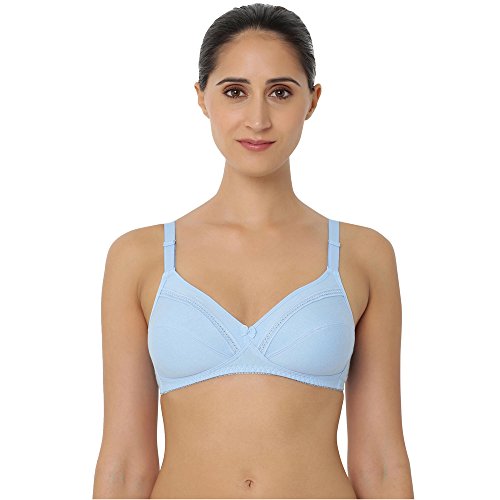 Image of Triumph Comfort Wireless Non Padded Everyday Women Cotton Bra Soft Breathable Cotton, Cut‑n‑Sew Cups 3 /4 Coverage, High Center Bridge Lace Trim & Bow Daily Comfort, Natural Shape Pack Of 1