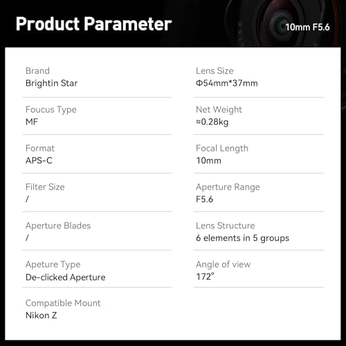 Image of Brightin Star 10mm F5.6 Fisheye Lens for Fuji XF Mount Mirrorless Cameras, Manual Focus Prime Ultra-Wide Angle APS-C Lens Fit for XT5, XT4,XT30,XPRO3 /1,XT200,XS10.XA7.XE4.XH1 (Black)