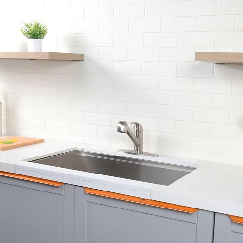 Comllen Commercial Pull Out Kitchen Faucet Brushed Nickel, Stainless Steel Single Handle Small Kitchen Sink Faucet, Single Hole Low Kitchen Faucets with Sprayer, Deck Plate by Comllen - Used condition - Image 9