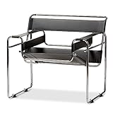 Baxton Studio Jericho Accent Chair, 30" x 31" x 28", Black