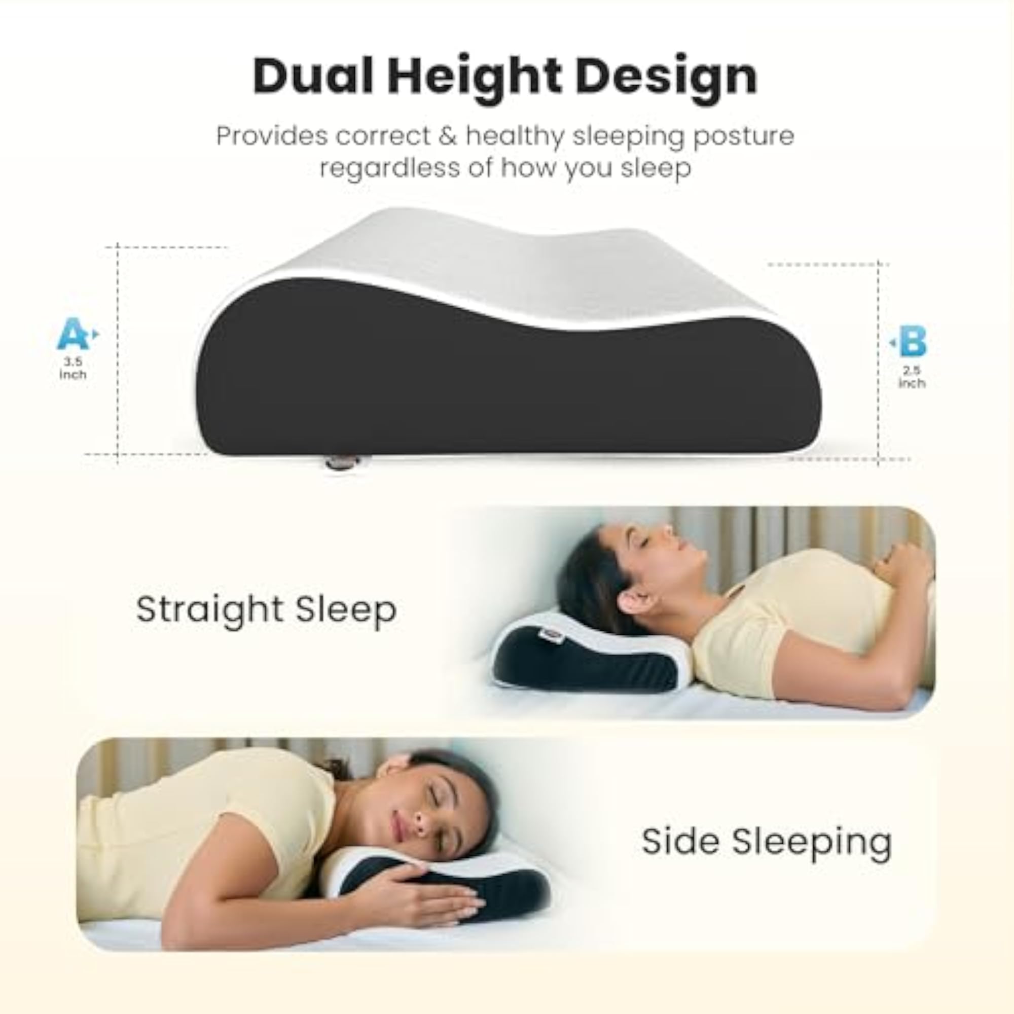 Gel Memory Cervical Neck Pillow for Pain Relief and Sleep