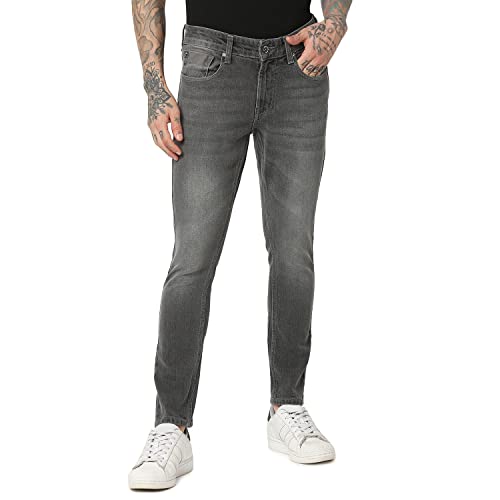 Spykar Men’s Slim Jeans (ECKN-01BB-056_Grey_32)