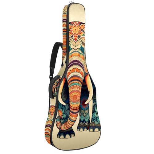 Sac guitare acoustique étanche avec housse rembourrée et poches motif éléphant