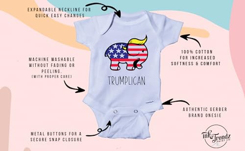 Ink Trendz Trumplican Onesie, Trump47 Baby Onesie GOP Unisex Shirts, America Great Infant Shirt3