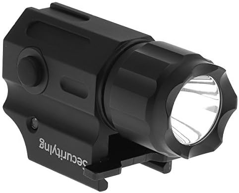 SecurityIng Waterproof LED Tactical Strobe Gun Flashlight, 2-Mode 210LM Handgun Torch Pistol Light with Quick Release Weaver Mount(Battery Not Included)