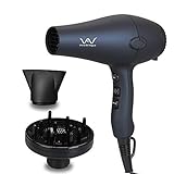 VAV Professional Tourmaline Hair Dryer Negative Ionic Salon Hair Blow Dryer, Light Weight Low Noise DC Motor Hair Dryers 2 Speed and 3 heat With Diffuser & Concentrator