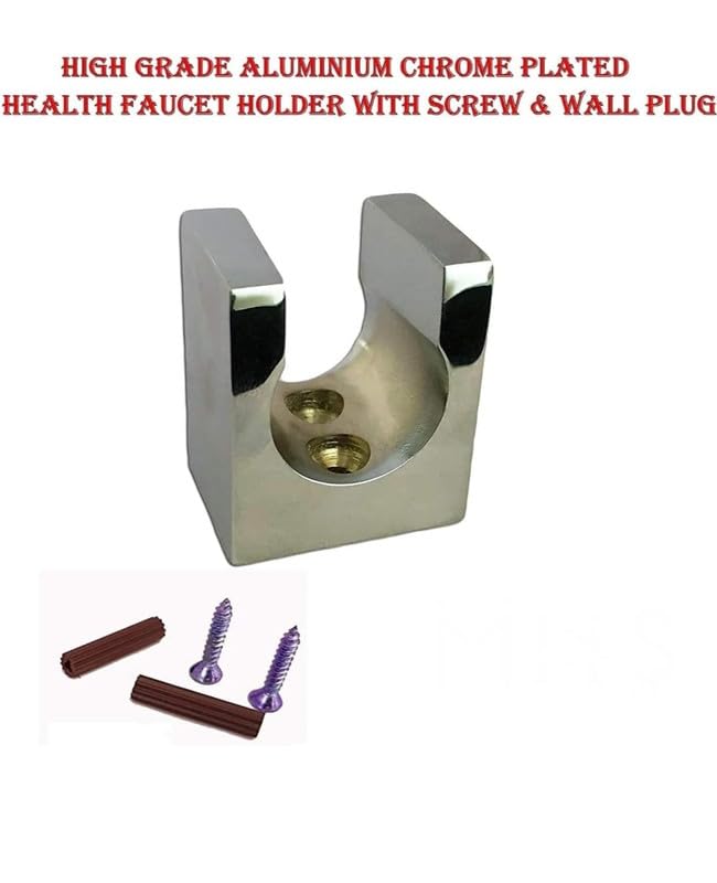 COPY LINE Jet Spray Faucet Wall Stand Holder Aluminium Chrome Plated Easy Grip, for Bathroom Toilet- Pack of 2 3
