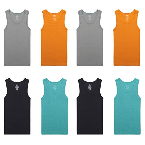 Buyless Fashion Boys Scoop Neck Tagless Undershirts Soft Cotton Tank Top (10 Pack)2