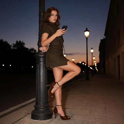 Image of AUMOTED High Heels Pumps Platforms Shoes for Party Daily 3.4 inch Dressy Pumps