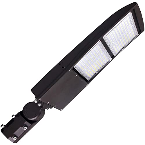 480V 300W LED Shoebox Street Lighting, 42000LM LED Area Pole Fixture for Parking Lot Lighting, IP65 Outdoor Commercial Area Road Lighting 5000K DLC UL Certified