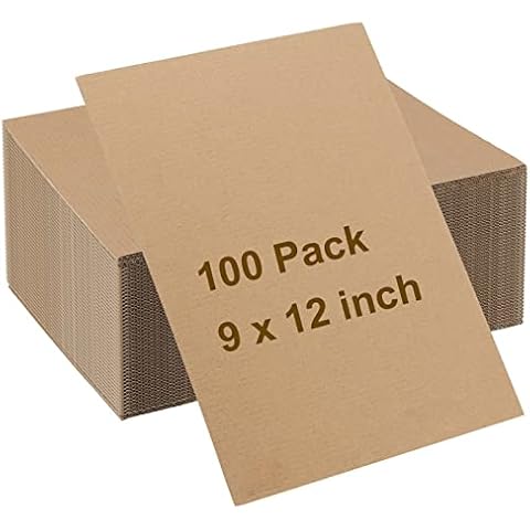 ZEONHEI 100 Pack 9 x 12 Inch Corrugated Cardboard, 2mm Thick Cardboard Sheets Bulk, Flat Packaging Inserts for Shipping, Mailing and Crafts Cover