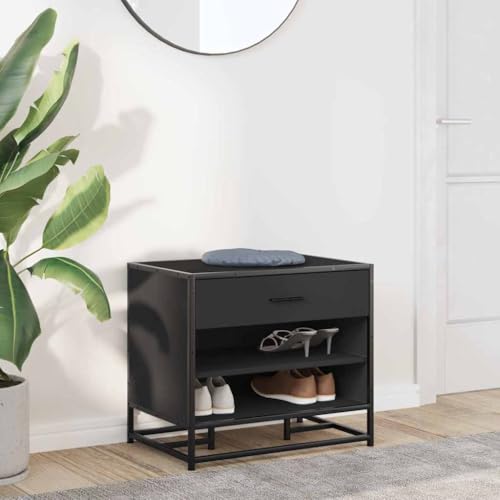 Banc à chaussures noir pour éviter le désordre meuble stable avec fixation - 3
