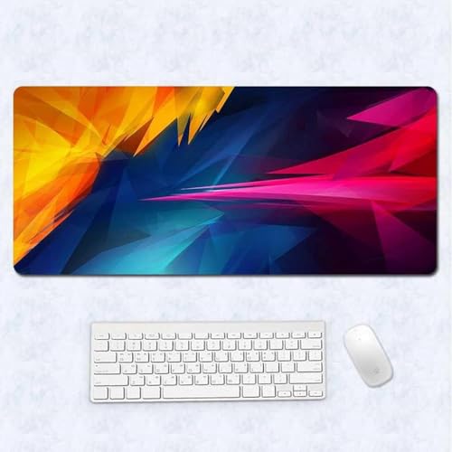 Image of Large Extended Long 700 x 300 mm Mouse Pad for Keyboard & Mouse | Water Resistant Anti Slip Surface Ideal for Office Home and Gaming Setup (Heated Chroma Burst -4)