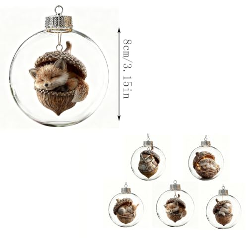 3D Forest Animal Acorn Ornaments, 3.1 Inches Bunny Figure, Plastic Tree Hanging Decor, 1 Pc, Brown D - image 4