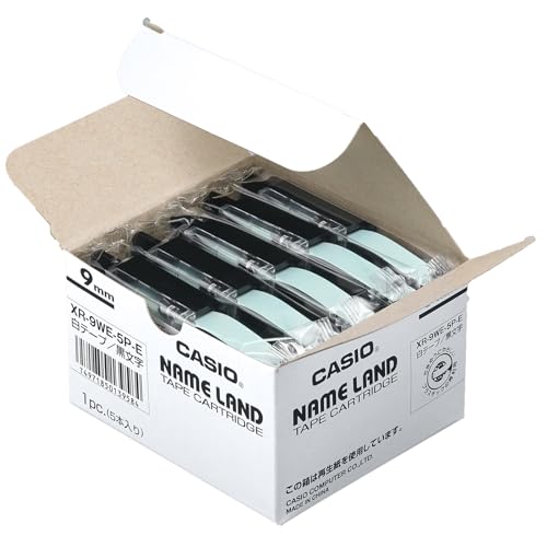 100個セット　CASIO XR-9WE ネームランド　テープ　黒文字　白テープ カシオ CASIO ネームランド テープ スタンダード 幅9mm 白ラベル