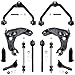 Detroit Axle - 12PC Front Upper and Lower Control Arm w/Ball Joint, Sway Bar, Inner Outer Tie Rod & Boot Kit for 95-01 Ford Explorer - [98-11 Ranger] - 97-01 Mountaineer - TORSION BAR Sus.