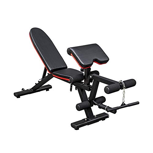 PBDEW Banco de Pesas pequeño con Mancuernas, Equipo de Fitness Profesional Ajustable Banco con Mancuernas Tablero supino multifunción Ejercicio para Toda la Familia F