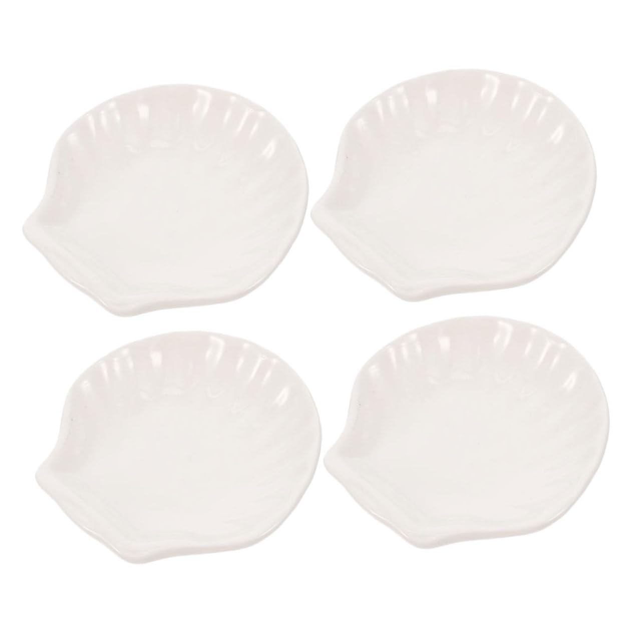 Homoyoyo 4pcs Tea Bag Holder Shell Shaped Coasters for Charcuterie Tea Bag Storage Organizer Teabag Dish Small Dipping Sauce Bowls