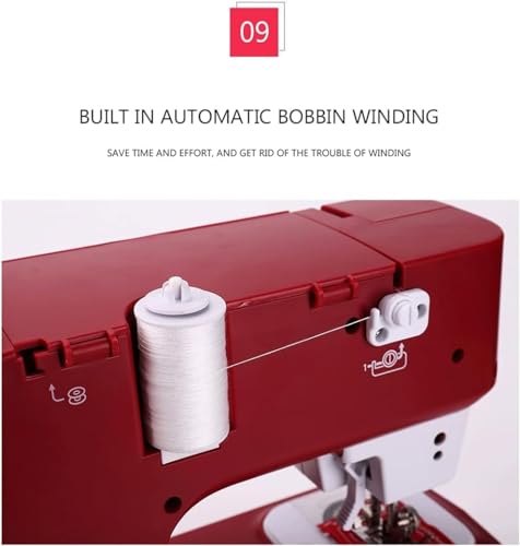 Draagbare naaimachine Mini huishoudelijke elektrische achtergrondverlichting Handmatige naaivoeten Multifunctioneel 12 Stitich-pedaal - Image 7