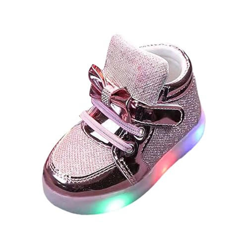 Baby Infant Gold Glitter Lights up Sneakers Hook Loop Flat Non Slip Walking Sport Shoes Toddler Newborn Casual Sneakers