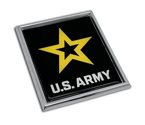 Image of Elektroplate Officially Licensed U.S. Army Star Chrome All Metal Emblem for Cars, Trucks, and All Auto | Universal Fit at 3.2 inch x 2.65 inch | Weatherproof