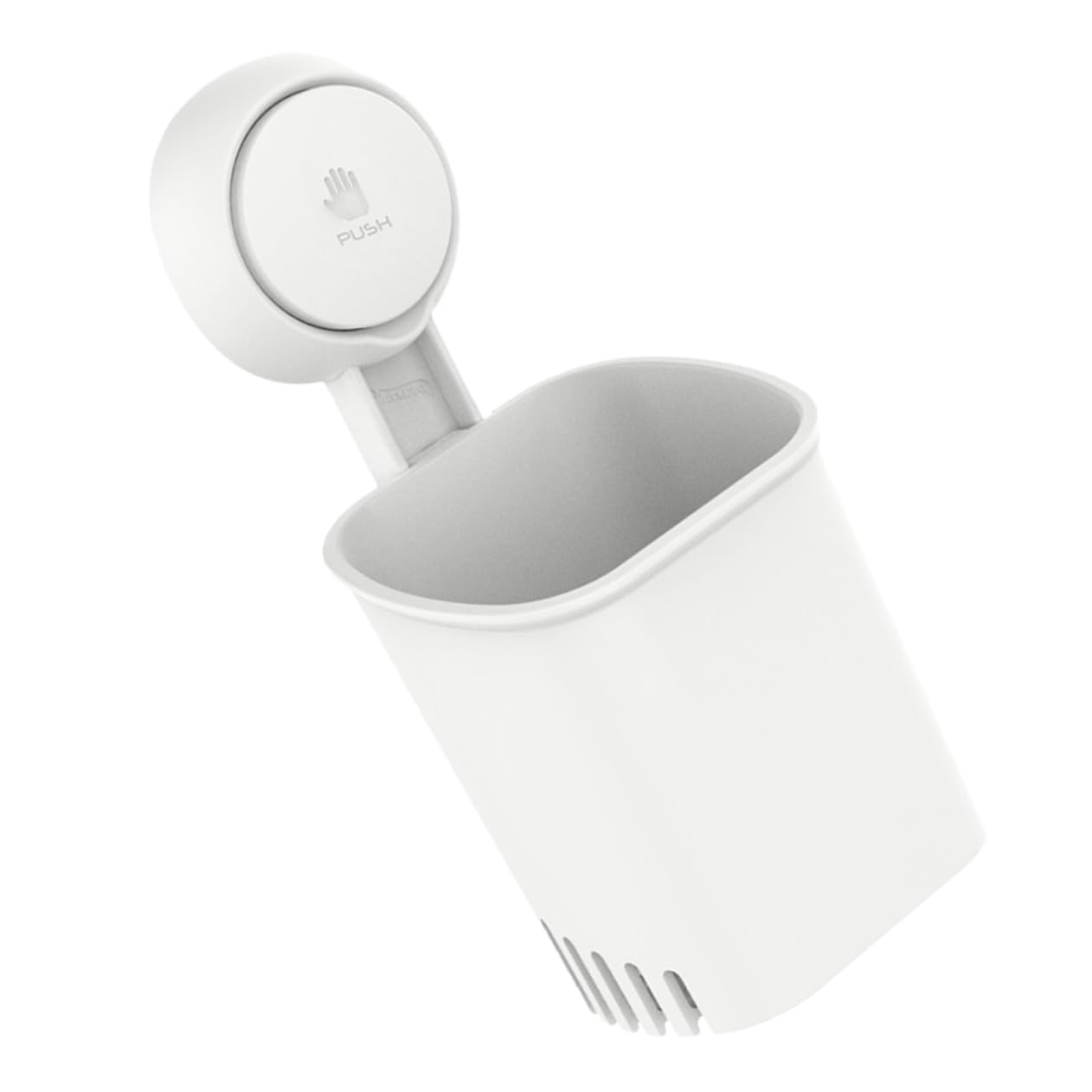 2 Pezzi Portaspazzolino da con Ventosa Design Organizer per Spazzolini Dentifricio e Accessori da Bagno Adatto per Spazzolini Ed Elettrici Bianco