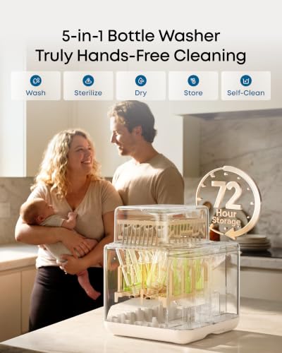 Image of eufy Security S1 Pro Baby Bottle Washer, Sterilizer and Dryer, Built-in Water Softener, Largest 10-Bottle Capacity, 3D HydroBlast Cleaning, 212F Steam Sterilizer, Fast Drying, Smart App Control | Baby Bottle Washer, Sterilizer and Dryer