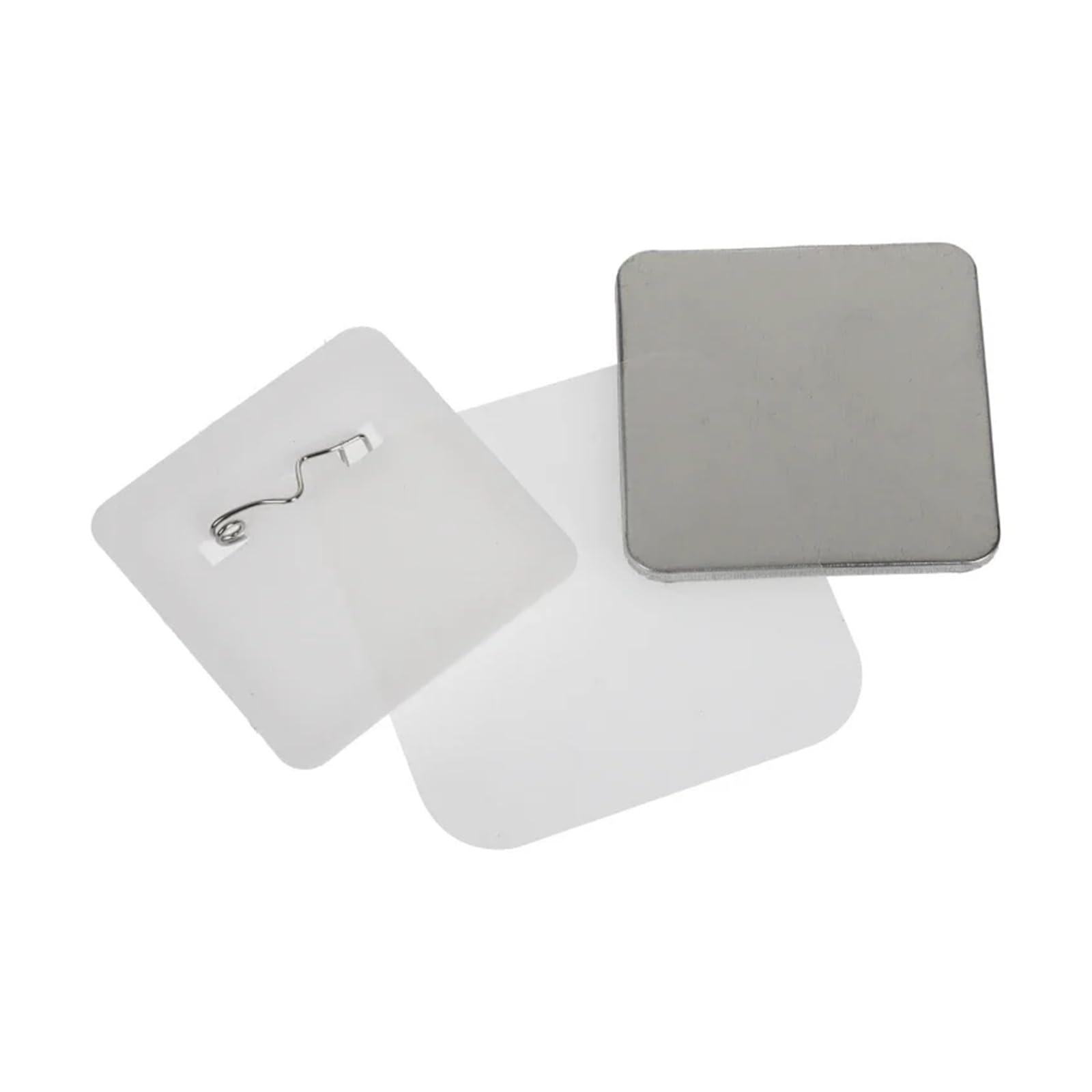 100 sztuk kwadratowych pustych przypinek DIY, materiał na przypinki, 50x50 mm, części do produkcji, materiały ​​pras dziurkujących Szerokie zastosowanie