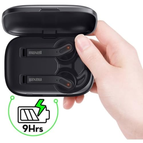Image of Maxell Jelleez True Wireless Bluetooth 5.0 Earbuds + Rubberized Charging Case & Earbuds - Secure Comfort Fit - IPX4 Sweat Resistance - 9-Hr Playtime - Enhanced Bass - Black (199460)