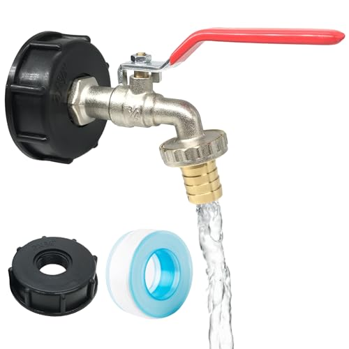CHENGSHI IBC Auslaufhahn 1000L Wassertank mit Adapter 3/4 Zoll Anschluss – Wasserhahn aus Messing fâ€¦ – Miniatur