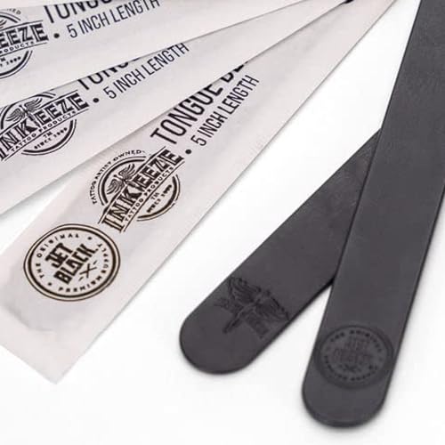Image of Jet Black Tattoo Tongue Depressor, Eco Friendly Tattoo Supplies, 5 inch Individually packaged and EO Sterilized, Easy Transferring Ointments, 100 Count (Pack of 3)