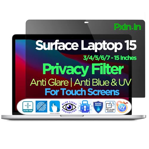 Image of Pxin Surface Laptop 15″ - 3 /4 /5 /6 /7 (2019-2025) Touch Privacy Screen | Adv. StealthView | Laptop Ultra Privacy | Anti UV | Anti-Glare | Blue Light Block
