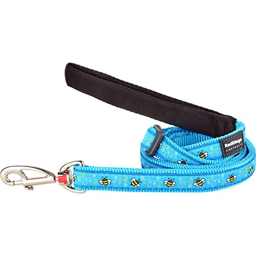 Red Dingo Bumble Bee Turquoise Leash 12mm (1/2' Wide - 4-6' Length)