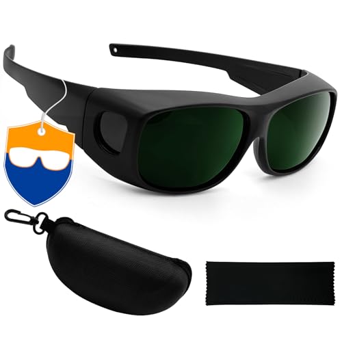 Image of gamegalaxy Welding Glasses Anti-Scratch & Anti-Impact,Wrap-around Welding Goggles for Men, Safety Goggles UV Protection, Shade 5.0 Lens